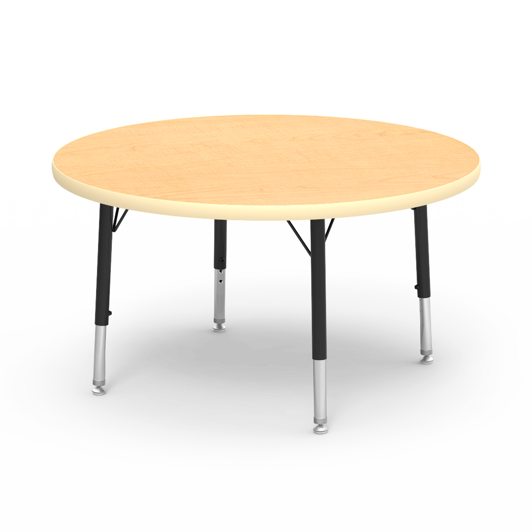 Round Activity Table with Heavy Duty Laminate Top - Preschool Height Adjustable Legs (36" Diameter x 17-25"H) - SchoolOutlet