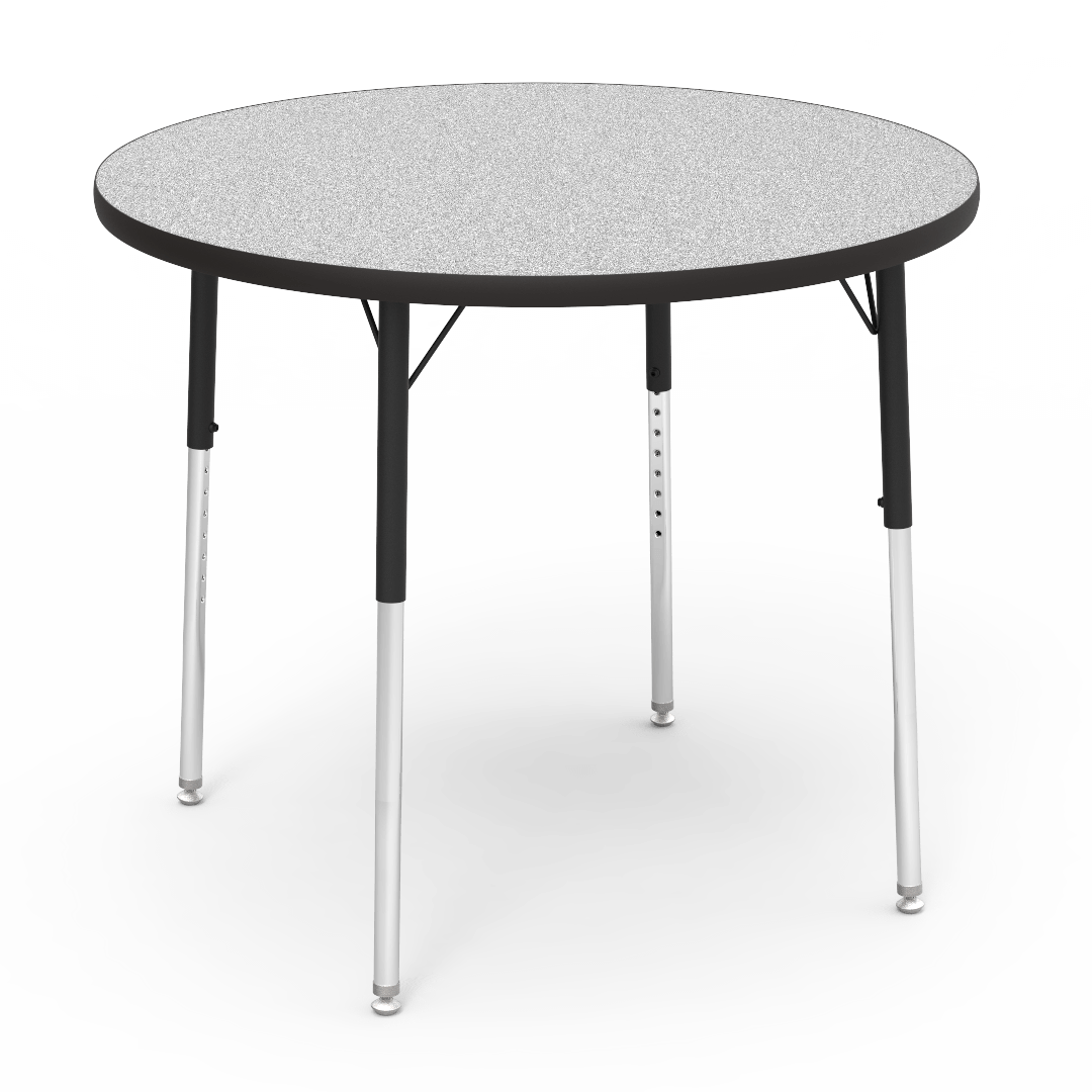 Virco 4836RW- Round 36" Activity Table, 1 1/8 inch Thick Laminate Top, Adjustable WheelChair Height Legs (Virco 4836RW) - SchoolOutlet