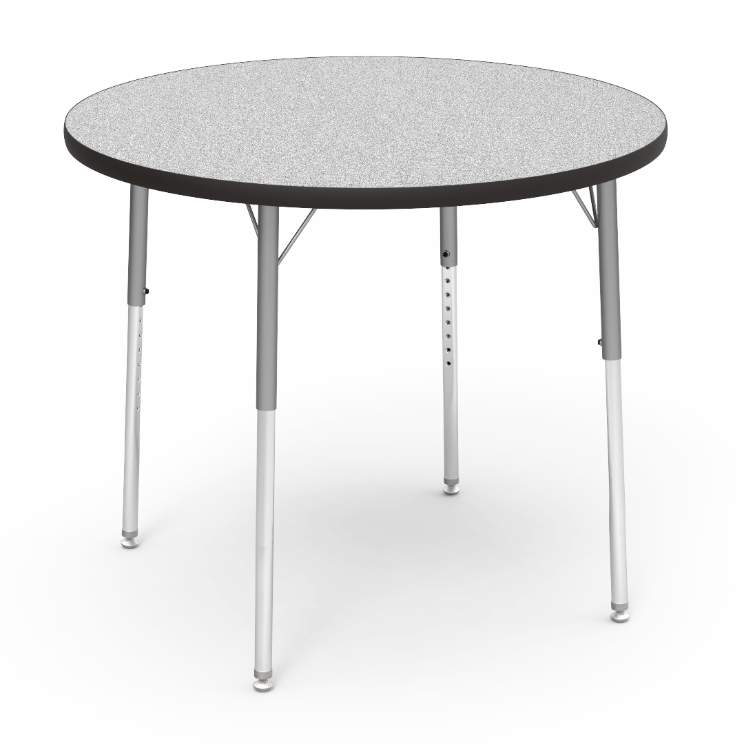 Virco 4836RW- Round 36" Activity Table, 1 1/8 inch Thick Laminate Top, Adjustable WheelChair Height Legs (Virco 4836RW) - SchoolOutlet