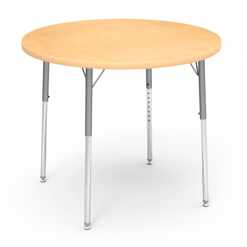 Virco 4836RW- Round 36" Activity Table, 1 1/8 inch Thick Laminate Top, Adjustable WheelChair Height Legs (Virco 4836RW) - SchoolOutlet