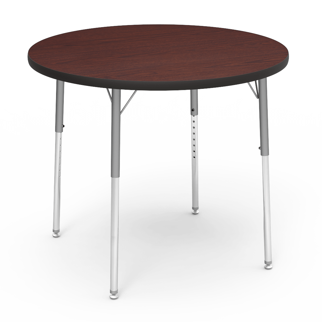 Virco 4836RW- Round 36" Activity Table, 1 1/8 inch Thick Laminate Top, Adjustable WheelChair Height Legs (Virco 4836RW) - SchoolOutlet