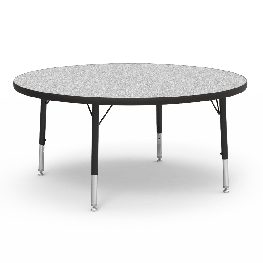 Virco 4842RLO - Virco 4000 Series Round Activity Table with Heavy Duty Laminate Top - Preschool Height Adjustable Legs (42" Diameter x 17"-25"H) - SchoolOutlet