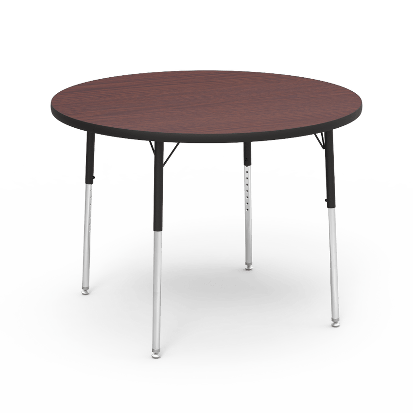 Virco 4842RW- Round 42" Activity Table, 1 1/8 inch Thick Laminate Top, Adjustable WheelChair Height Legs (Virco 4842RW) - SchoolOutlet