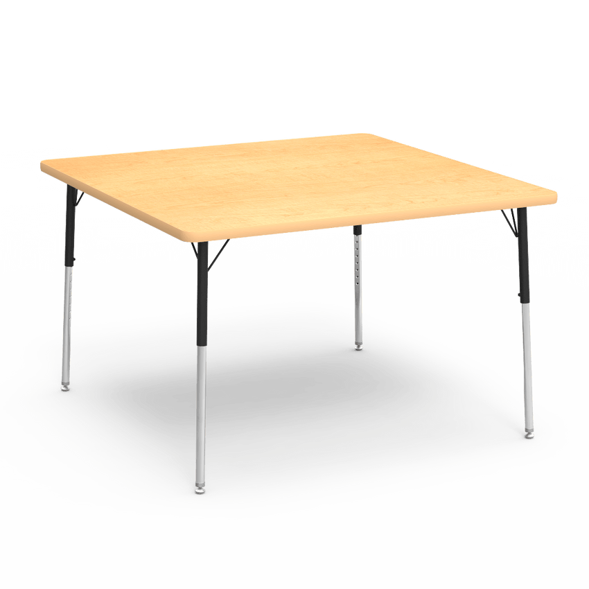 Virco 484848 - Virco 4000 Series Square Activity Table with Heavy Duty Laminate Top (48"W x 48"L x 22"-30"H) - SchoolOutlet