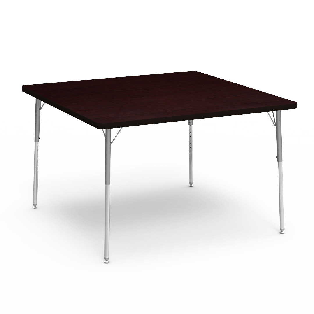 Virco 484848 - Virco 4000 Series Square Activity Table with Heavy Duty Laminate Top (48"W x 48"L x 22"-30"H) - SchoolOutlet