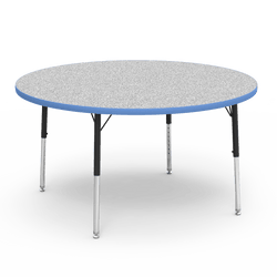 Virco 4848RLO - 4000 Series Round Activity Table with Heavy Duty Laminate Top - Preschool Height Adjustable Legs (48" Diameter x 17-25"H)