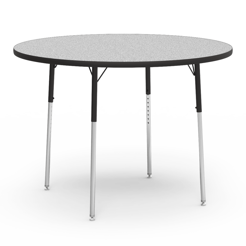 Virco 4848RW- Round 48" Activity Table, 1 1/8 inch Thick Laminate Top, Adjustable WheelChair Height Legs (Virco 4848RW) - SchoolOutlet