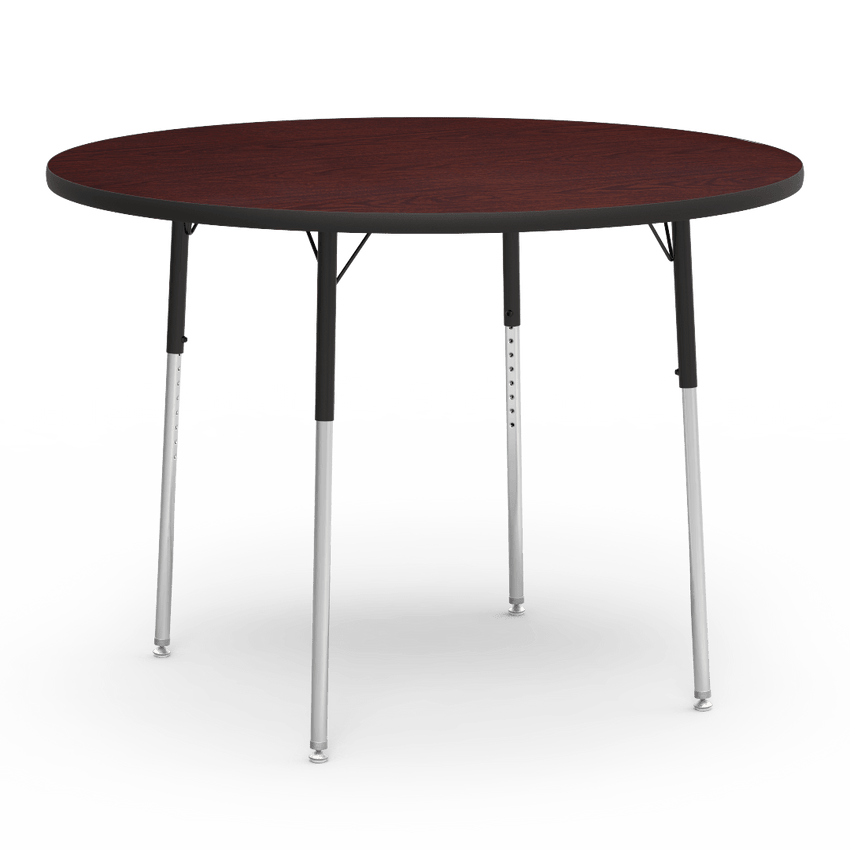 Virco 4848RW- Round 48" Activity Table, 1 1/8 inch Thick Laminate Top, Adjustable WheelChair Height Legs (Virco 4848RW) - SchoolOutlet
