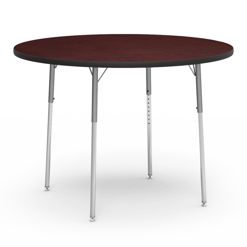 Virco 4848RW- Round 48" Activity Table, 1 1/8 inch Thick Laminate Top, Adjustable WheelChair Height Legs (Virco 4848RW) - SchoolOutlet