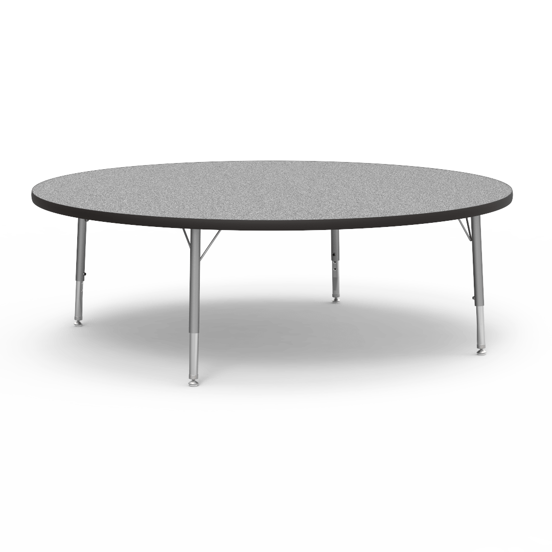 Round Activity Table with Heavy Duty Laminate Top - Preschool Height Adjustable Legs (60" Diameter x 17-25"H) - SchoolOutlet