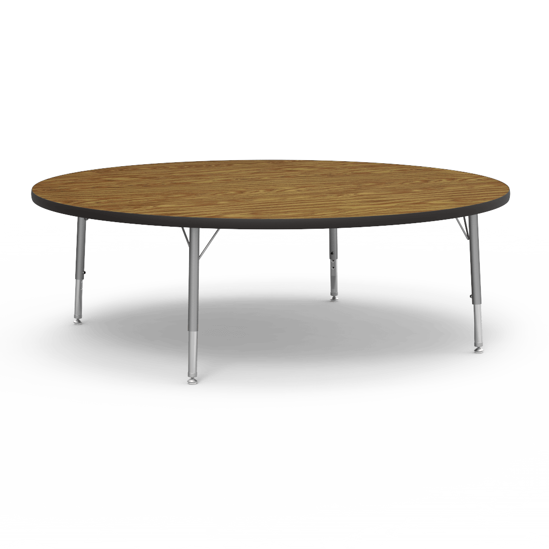 Round Activity Table with Heavy Duty Laminate Top - Preschool Height Adjustable Legs (60" Diameter x 17-25"H) - SchoolOutlet