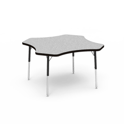 Virco 48CLO48LO - Virco 4000 Series Clover Activity Table with Heavy Duty Laminate Top - Preschool Height Adjustable Legs(48" Diameter x   17"-25"H)