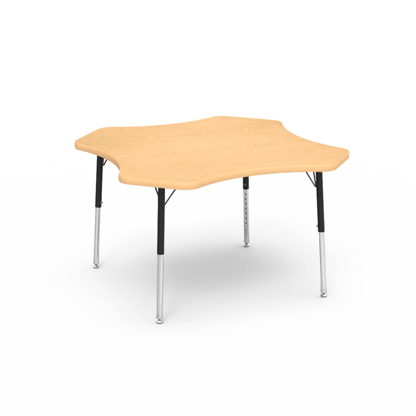 Virco 48CLO48LO - Virco 4000 Series Clover Activity Table with Heavy Duty Laminate Top - Preschool Height Adjustable Legs(48" Diameter x 17"-25"H) - SchoolOutlet
