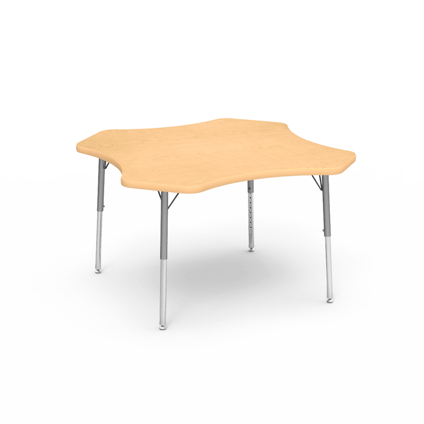 Virco 48CLO48LO - Virco 4000 Series Clover Activity Table with Heavy Duty Laminate Top - Preschool Height Adjustable Legs(48" Diameter x 17"-25"H) - SchoolOutlet