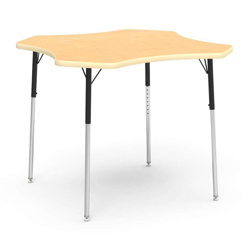 Virco 48CLO48W- Clover 48" Activity Table, 1 1/8 inch Thick Laminate Top, Adjustable WheelChair Height Legs (Virco 48CLO48W) - SchoolOutlet