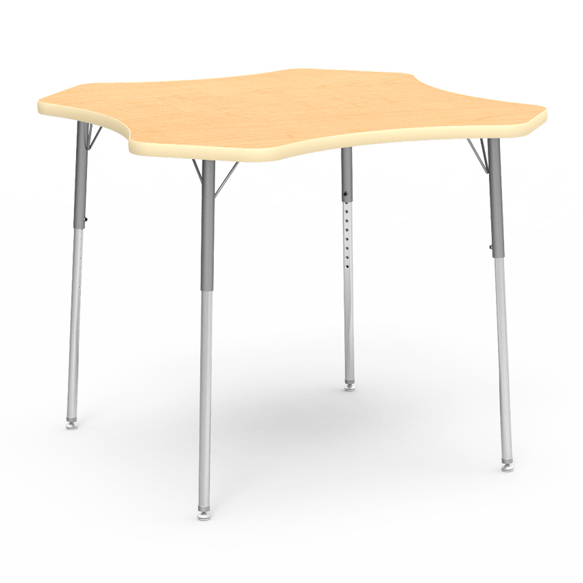 Virco 48CLO48W- Clover 48" Activity Table, 1 1/8 inch Thick Laminate Top, Adjustable WheelChair Height Legs (Virco 48CLO48W) - SchoolOutlet