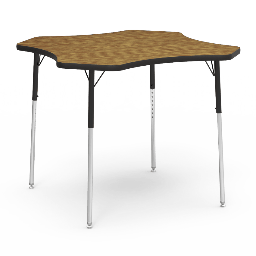 Virco 48CLO48W- Clover 48" Activity Table, 1 1/8 inch Thick Laminate Top, Adjustable WheelChair Height Legs (Virco 48CLO48W) - SchoolOutlet