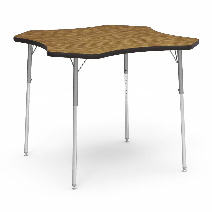 Virco 48CLO48W- Clover 48" Activity Table, 1 1/8 inch Thick Laminate Top, Adjustable WheelChair Height Legs (Virco 48CLO48W) - SchoolOutlet