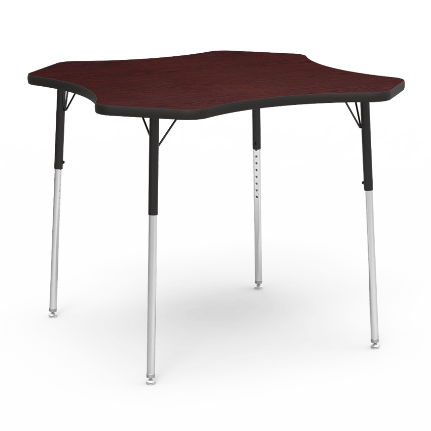Virco 48CLO48W- Clover 48" Activity Table, 1 1/8 inch Thick Laminate Top, Adjustable WheelChair Height Legs (Virco 48CLO48W) - SchoolOutlet