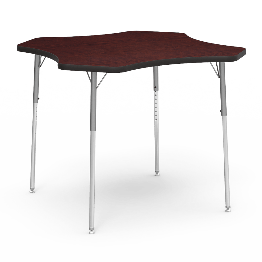 Virco 48CLO48W- Clover 48" Activity Table, 1 1/8 inch Thick Laminate Top, Adjustable WheelChair Height Legs (Virco 48CLO48W) - SchoolOutlet