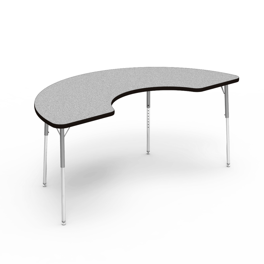 Virco 48COOP72 - Virco 4000 Series Half Moon Cooperative Learning Activity Table with Heavy Duty Laminate Top (36"W x 72"L x 22"-30"H) - SchoolOutlet