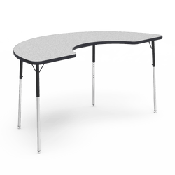 Virco 48COOP72W- Half Moon Cooperative Learning 36" x 72" Activity Table, 1 1/8 inch Thick Laminate Top, Adjustable WheelChair Height Legs (Virco 48COOP72W)
