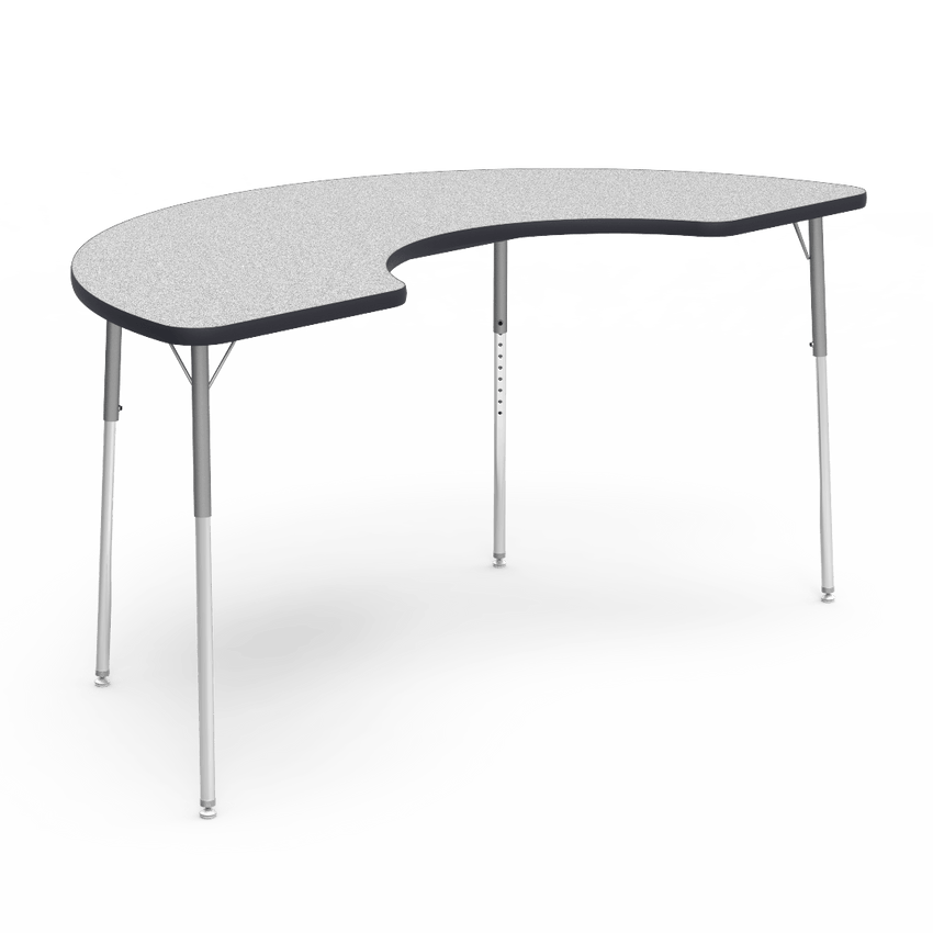 Virco 48COOP72W- Half Moon Cooperative Learning 36" x 72" Activity Table, 1 1/8 inch Thick Laminate Top, Adjustable WheelChair Height Legs (Virco 48COOP72W) - SchoolOutlet