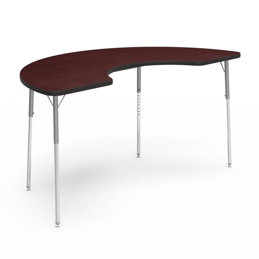 Virco 48COOP72W- Half Moon Cooperative Learning 36" x 72" Activity Table, 1 1/8 inch Thick Laminate Top, Adjustable WheelChair Height Legs (Virco 48COOP72W) - SchoolOutlet
