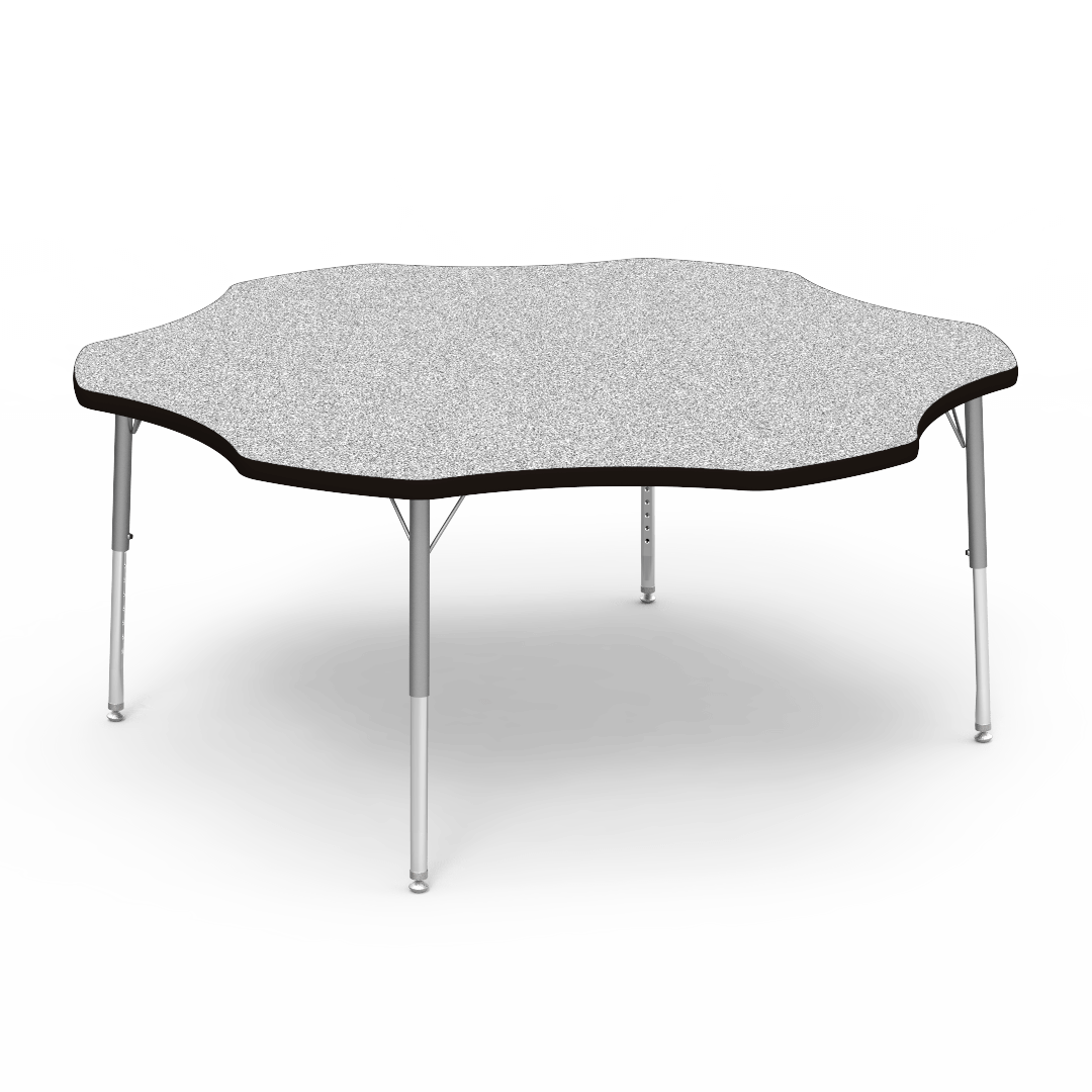 Virco 48FLOW60LO - Virco 4000 Series Flower Activity Table with Heavy Duty Laminate Top - Preschool Height Adjustable Legs (60" Diameter x 17"-25"H) - SchoolOutlet