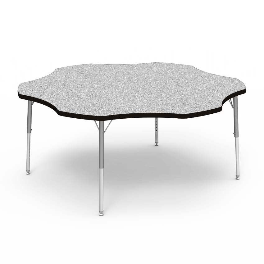Virco 48FLOW60LO - Virco 4000 Series Flower Activity Table with Heavy Duty Laminate Top - Preschool Height Adjustable Legs (60" Diameter x 17"-25"H) - SchoolOutlet