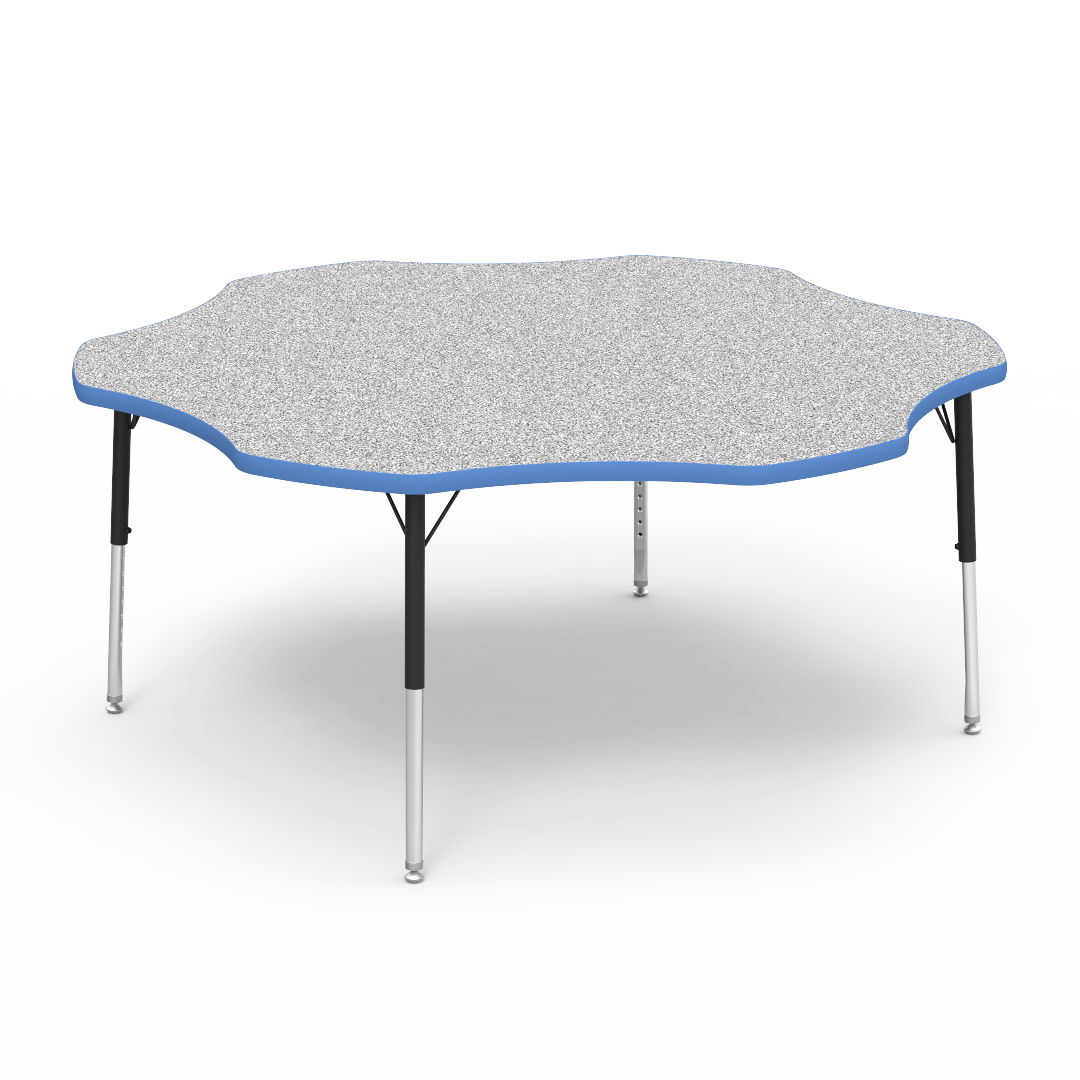 Virco 48FLOW60LO - Virco 4000 Series Flower Activity Table with Heavy Duty Laminate Top - Preschool Height Adjustable Legs (60" Diameter x 17"-25"H) - SchoolOutlet
