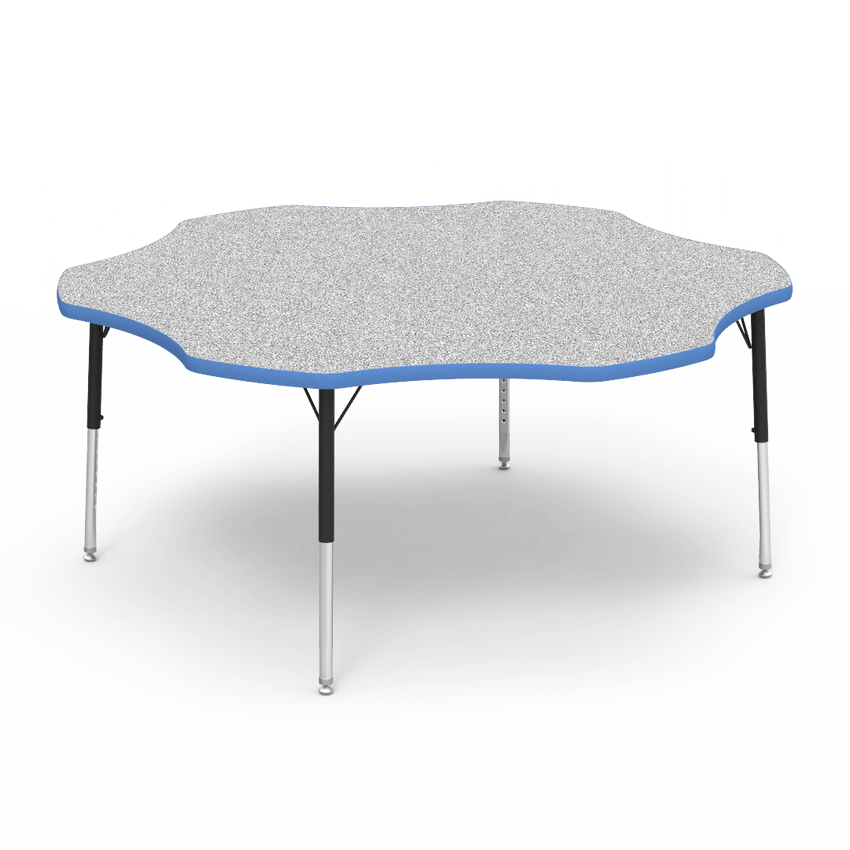 Virco 48FLOW60LO - Virco 4000 Series Flower Activity Table with Heavy Duty Laminate Top - Preschool Height Adjustable Legs (60" Diameter x 17"-25"H) - SchoolOutlet