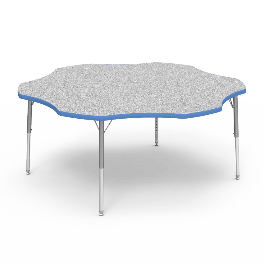 Virco 48FLOW60LO - Virco 4000 Series Flower Activity Table with Heavy Duty Laminate Top - Preschool Height Adjustable Legs (60" Diameter x 17"-25"H) - SchoolOutlet