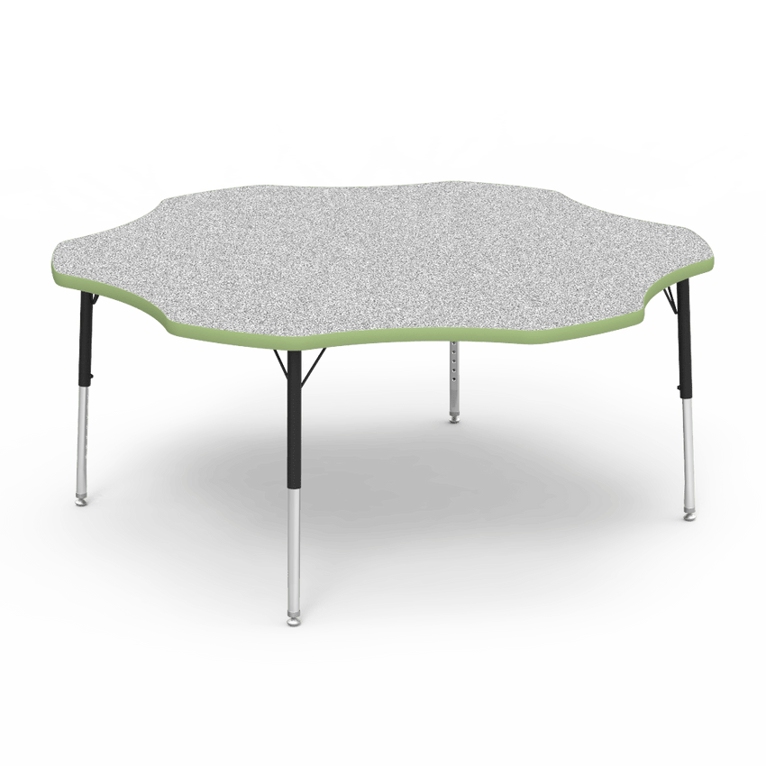 Virco 48FLOW60LO - Virco 4000 Series Flower Activity Table with Heavy Duty Laminate Top - Preschool Height Adjustable Legs (60" Diameter x 17"-25"H) - SchoolOutlet