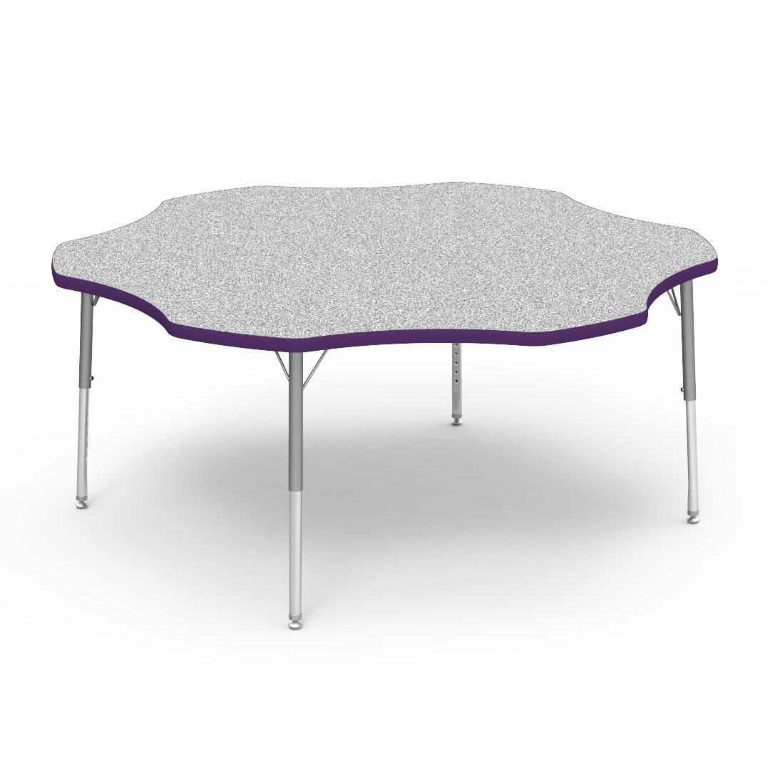 Virco 48FLOW60LO - Virco 4000 Series Flower Activity Table with Heavy Duty Laminate Top - Preschool Height Adjustable Legs (60" Diameter x 17"-25"H) - SchoolOutlet
