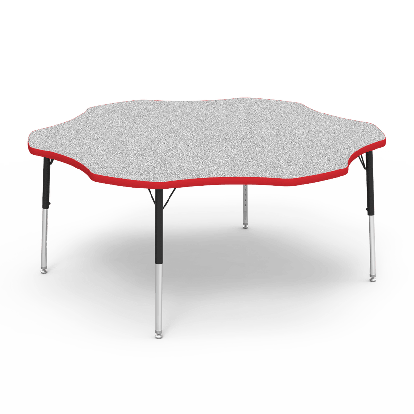 Virco 48FLOW60LO - Virco 4000 Series Flower Activity Table with Heavy Duty Laminate Top - Preschool Height Adjustable Legs (60" Diameter x 17"-25"H) - SchoolOutlet
