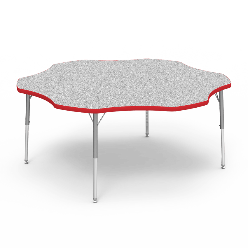 Virco 48FLOW60LO - Virco 4000 Series Flower Activity Table with Heavy Duty Laminate Top - Preschool Height Adjustable Legs (60" Diameter x 17"-25"H) - SchoolOutlet