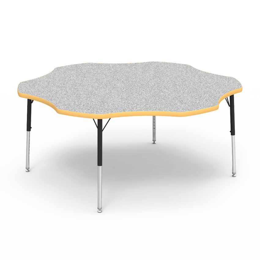 Virco 48FLOW60LO - Virco 4000 Series Flower Activity Table with Heavy Duty Laminate Top - Preschool Height Adjustable Legs (60" Diameter x 17"-25"H) - SchoolOutlet