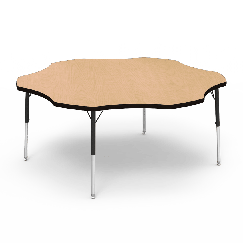 Virco 48FLOW60LO - Virco 4000 Series Flower Activity Table with Heavy Duty Laminate Top - Preschool Height Adjustable Legs (60" Diameter x 17"-25"H) - SchoolOutlet