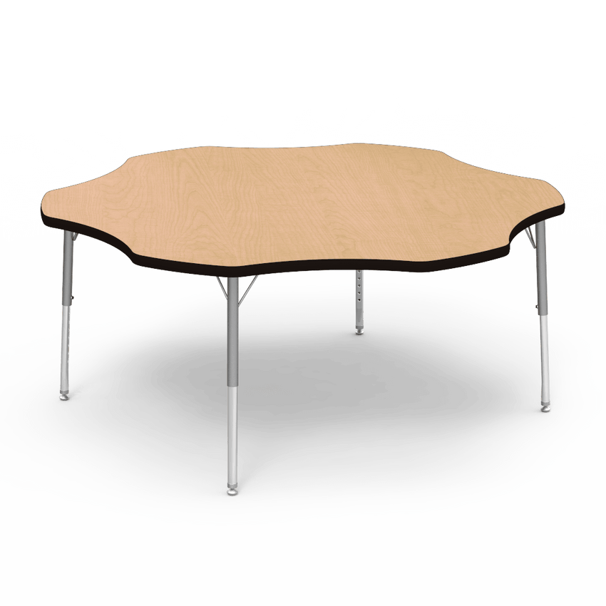 Virco 48FLOW60LO - Virco 4000 Series Flower Activity Table with Heavy Duty Laminate Top - Preschool Height Adjustable Legs (60" Diameter x 17"-25"H) - SchoolOutlet