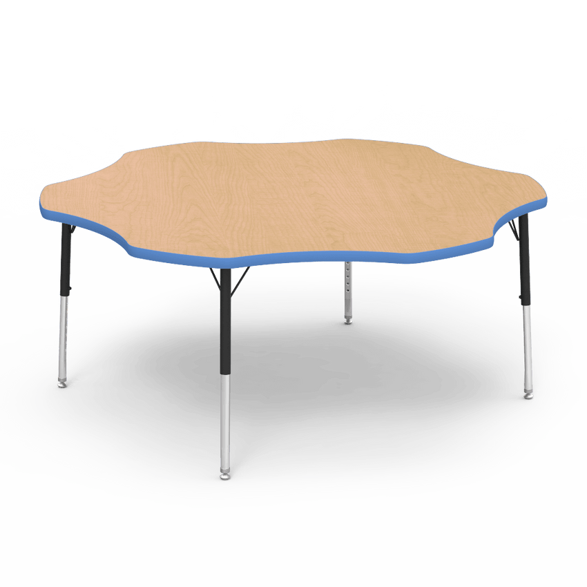 Virco 48FLOW60LO - Virco 4000 Series Flower Activity Table with Heavy Duty Laminate Top - Preschool Height Adjustable Legs (60" Diameter x 17"-25"H) - SchoolOutlet