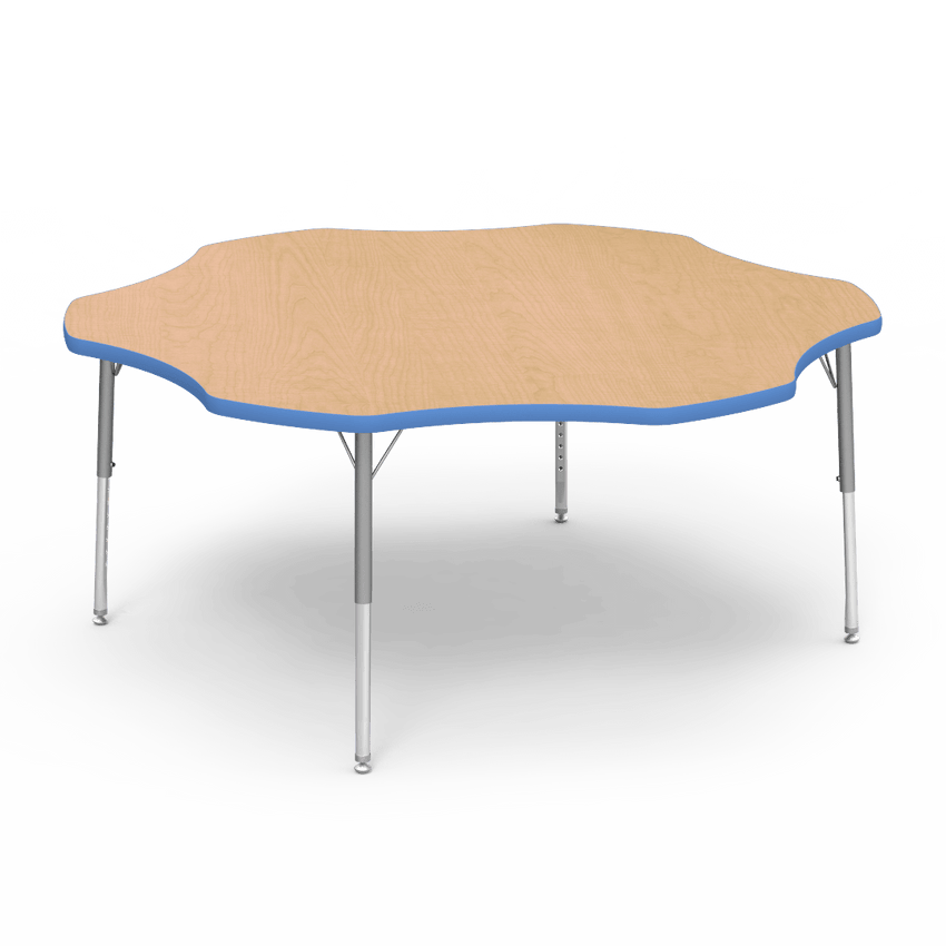 Virco 48FLOW60LO - Virco 4000 Series Flower Activity Table with Heavy Duty Laminate Top - Preschool Height Adjustable Legs (60" Diameter x 17"-25"H) - SchoolOutlet
