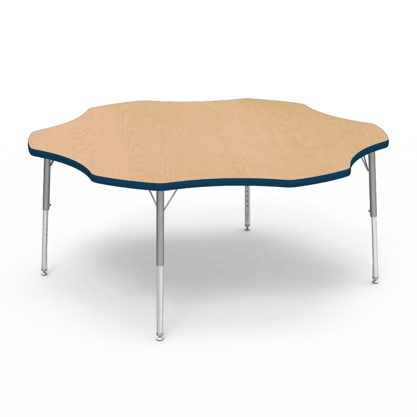 Virco 48FLOW60LO - Virco 4000 Series Flower Activity Table with Heavy Duty Laminate Top - Preschool Height Adjustable Legs (60" Diameter x 17"-25"H) - SchoolOutlet