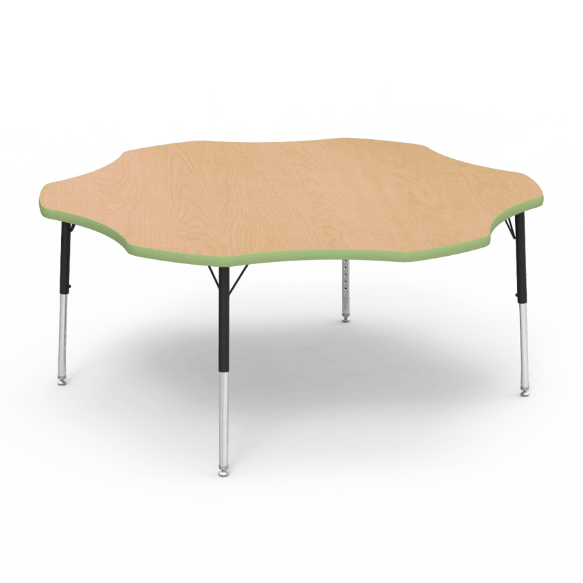 Virco 48FLOW60LO - Virco 4000 Series Flower Activity Table with Heavy Duty Laminate Top - Preschool Height Adjustable Legs (60" Diameter x 17"-25"H) - SchoolOutlet