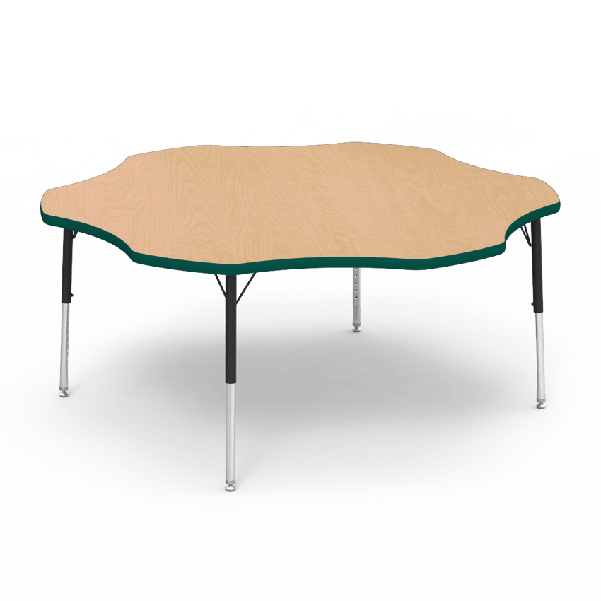 Virco 48FLOW60LO - Virco 4000 Series Flower Activity Table with Heavy Duty Laminate Top - Preschool Height Adjustable Legs (60" Diameter x 17"-25"H) - SchoolOutlet