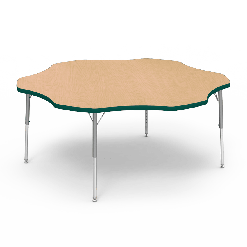 Virco 48FLOW60LO - Virco 4000 Series Flower Activity Table with Heavy Duty Laminate Top - Preschool Height Adjustable Legs (60" Diameter x 17"-25"H) - SchoolOutlet