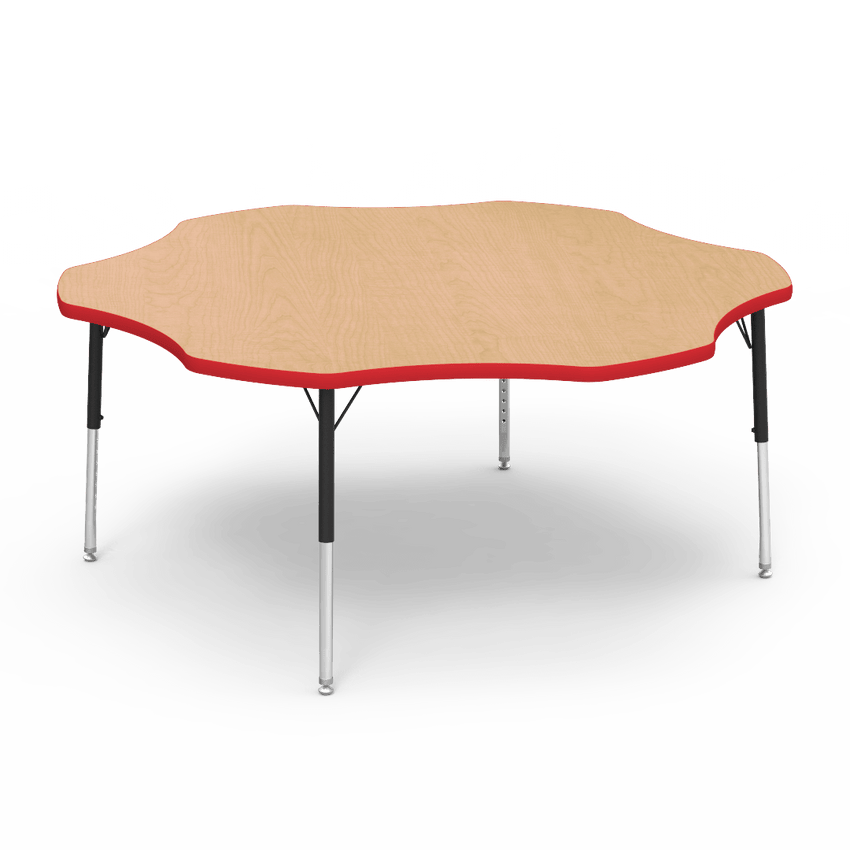 Virco 48FLOW60LO - Virco 4000 Series Flower Activity Table with Heavy Duty Laminate Top - Preschool Height Adjustable Legs (60" Diameter x 17"-25"H) - SchoolOutlet