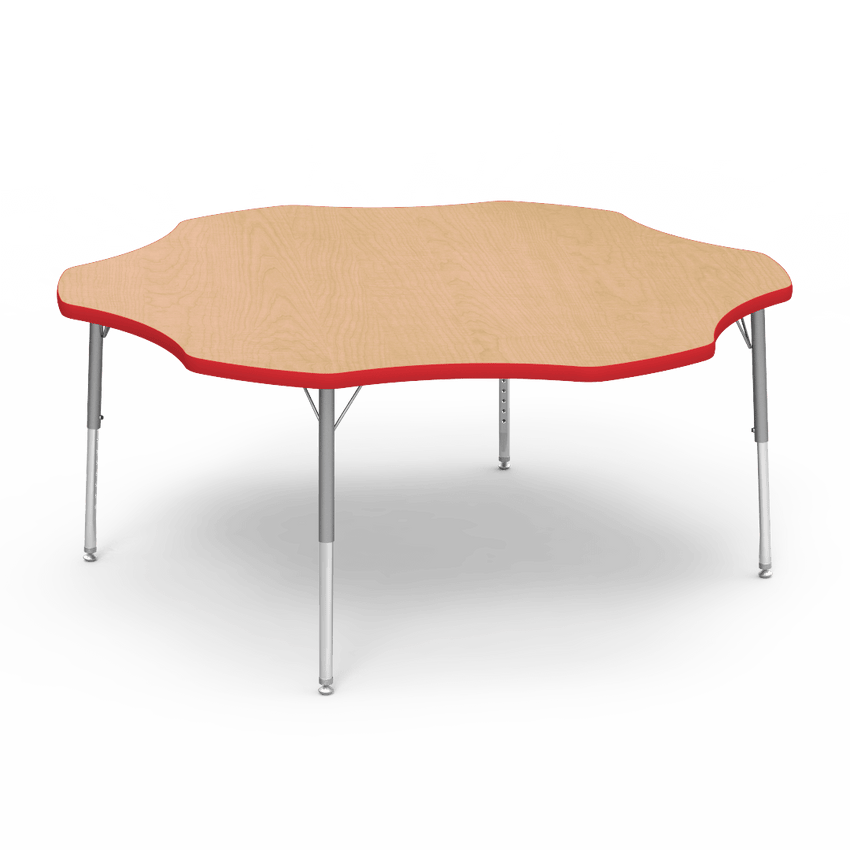 Virco 48FLOW60LO - Virco 4000 Series Flower Activity Table with Heavy Duty Laminate Top - Preschool Height Adjustable Legs (60" Diameter x 17"-25"H) - SchoolOutlet