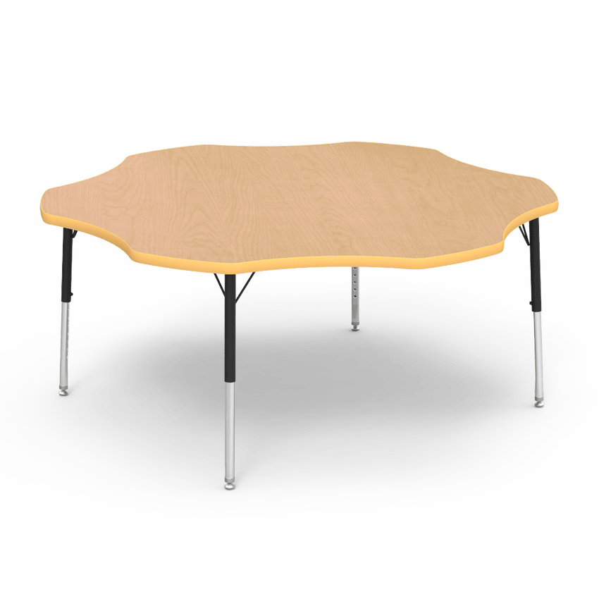 Virco 48FLOW60LO - Virco 4000 Series Flower Activity Table with Heavy Duty Laminate Top - Preschool Height Adjustable Legs (60" Diameter x 17"-25"H) - SchoolOutlet