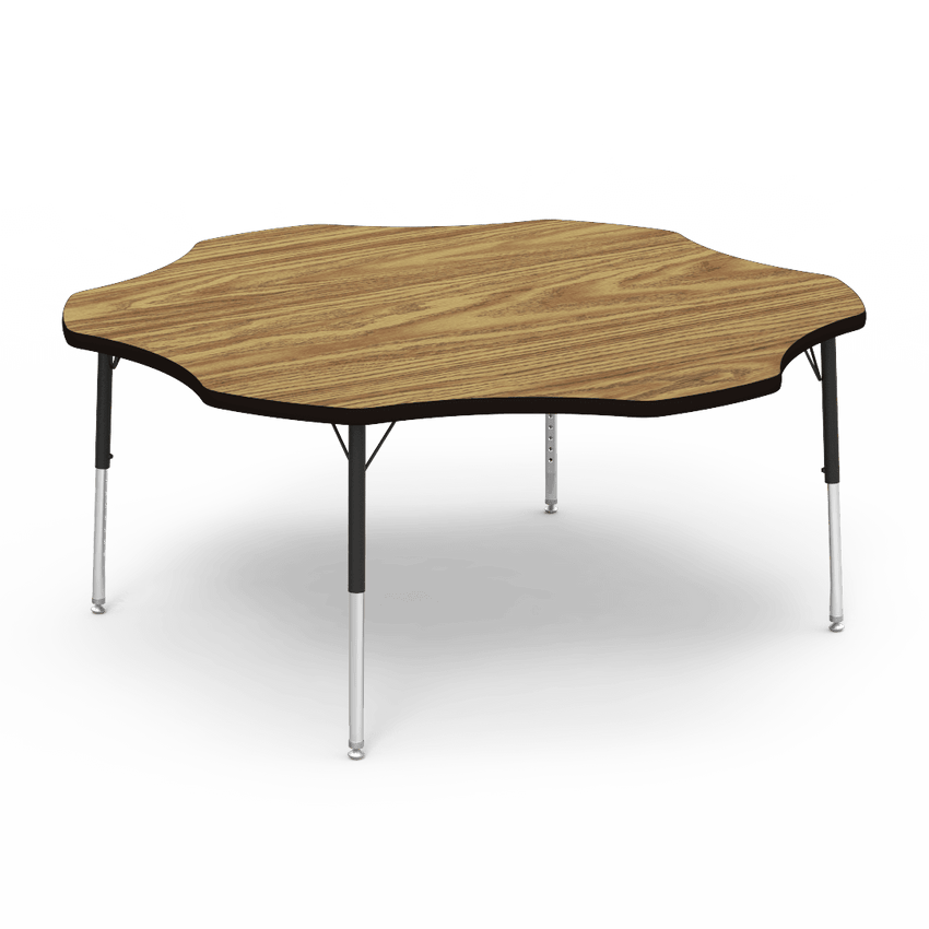 Virco 48FLOW60LO - Virco 4000 Series Flower Activity Table with Heavy Duty Laminate Top - Preschool Height Adjustable Legs (60" Diameter x 17"-25"H) - SchoolOutlet